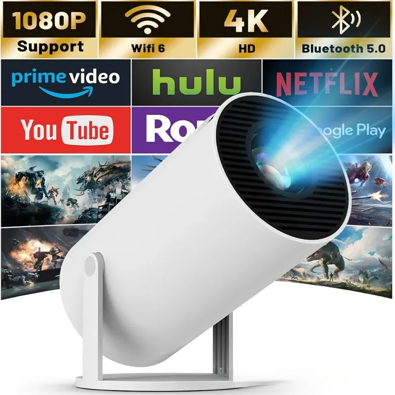 

New HY300 4K WiFi high definition overseas Android 11 version 5G Bluetooth portable home mini projector