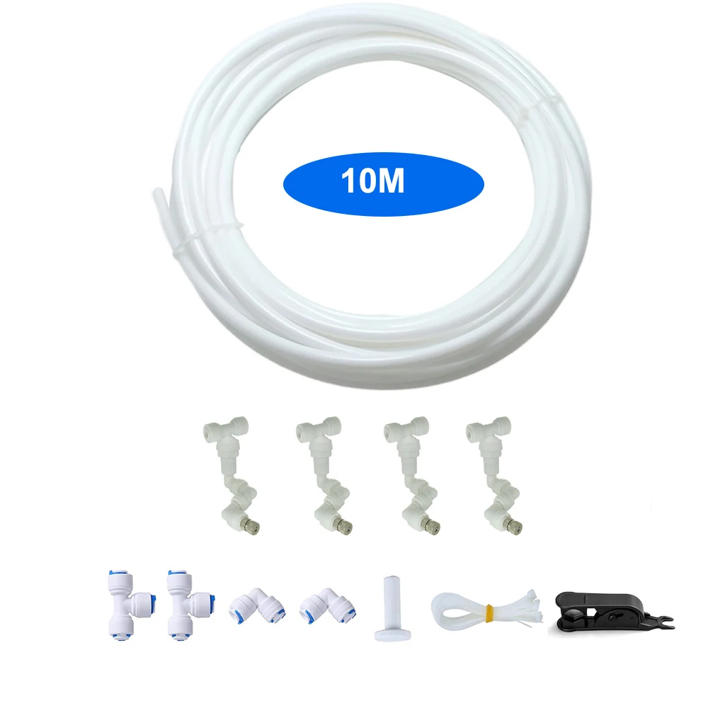 

Fine Adjustable Spray Nozzles + 10M 1/4" 6.35mm Pipe Connector Fittings for Reptiles Mister Humidifiers Rainforest Tank