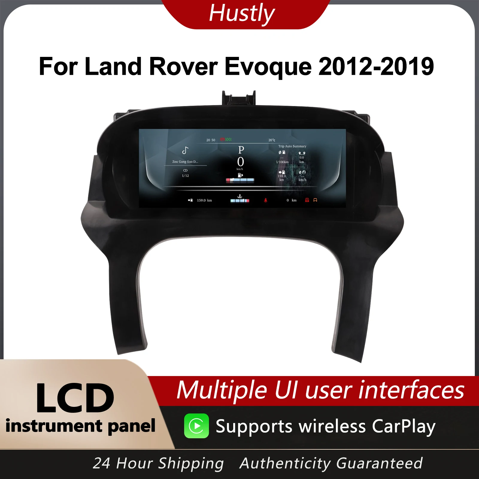 

Cluster Digital Dashboard For Land Rover Evoque 2012-2019 LCD Dashboard Speedometer iOS CarPlay