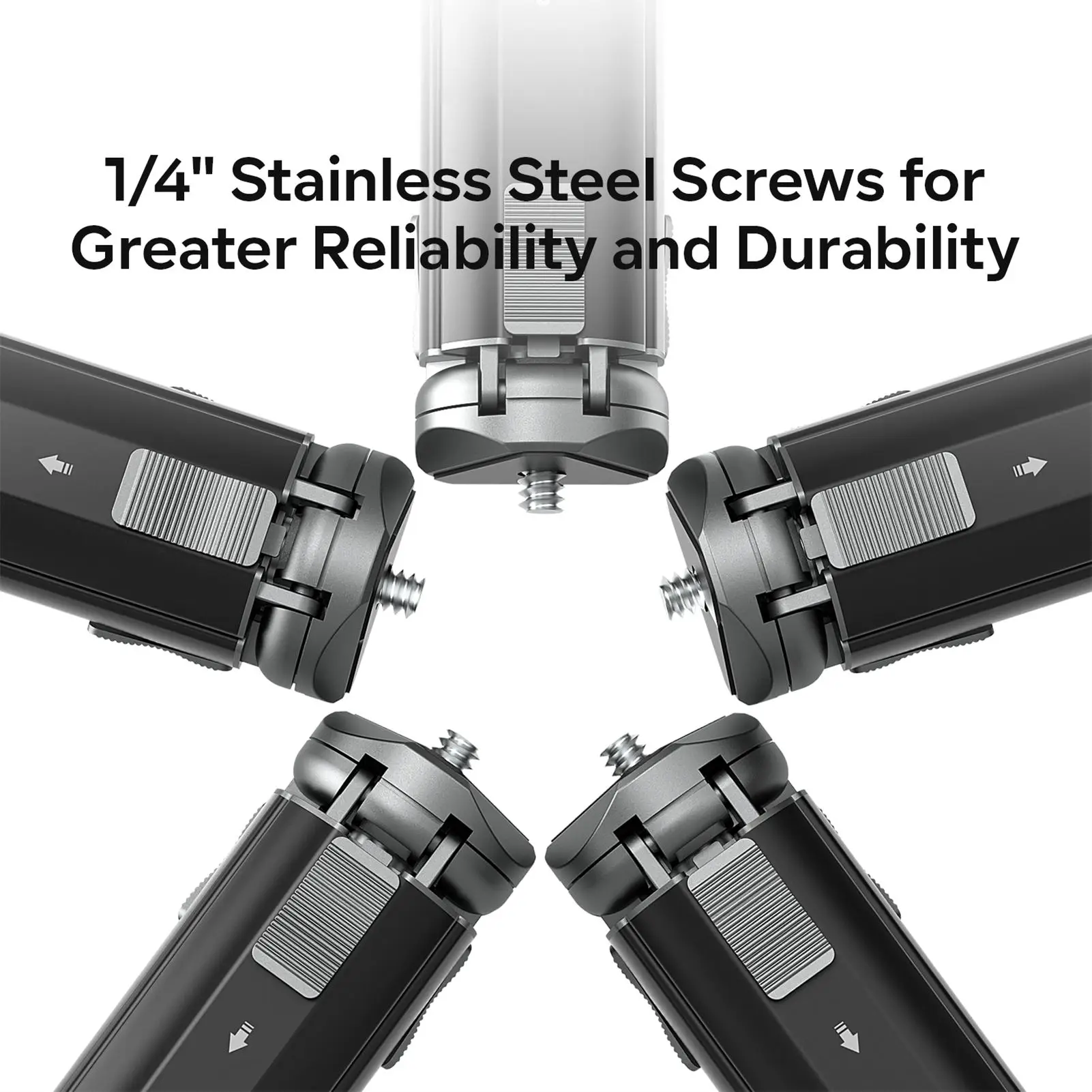 aMagisn AM11 Desktop Tripod Mini Travel Tripod Stand Metal Phone Tripod with 1/4 Inch Screw 2-Level Adjustable Height