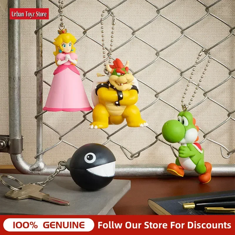 Bandai Super Mario Gashapon Blind Bag Keychain Mini Figure Pendant Peach Yoshi Toad Bowser Bag Phone Decoration Collectible Fans view 5