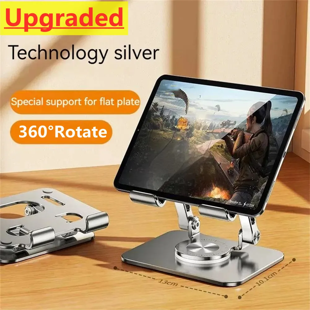 360 Tablet Desk Mobile Phone Holder Stand Adjustable Aluminum Alloy Desktop Lazy Bracket Foldable For iPhone iPad Laptop Samsung