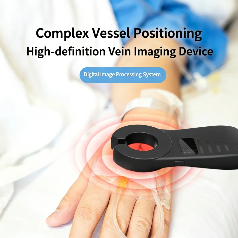 JUSTLANG 18 LED Beads Rechargeable Mini Vein Viewer Portable Hand‑Held Vein Detector Finder Device for Nurses Clinical Home Care