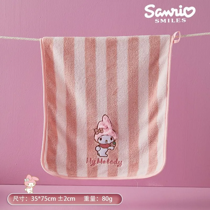 Sanrio towel anime kulomi my melody cinnamon roll cartoon coral velvet absorbent kawaii towel cartoon bathroom accessories gift