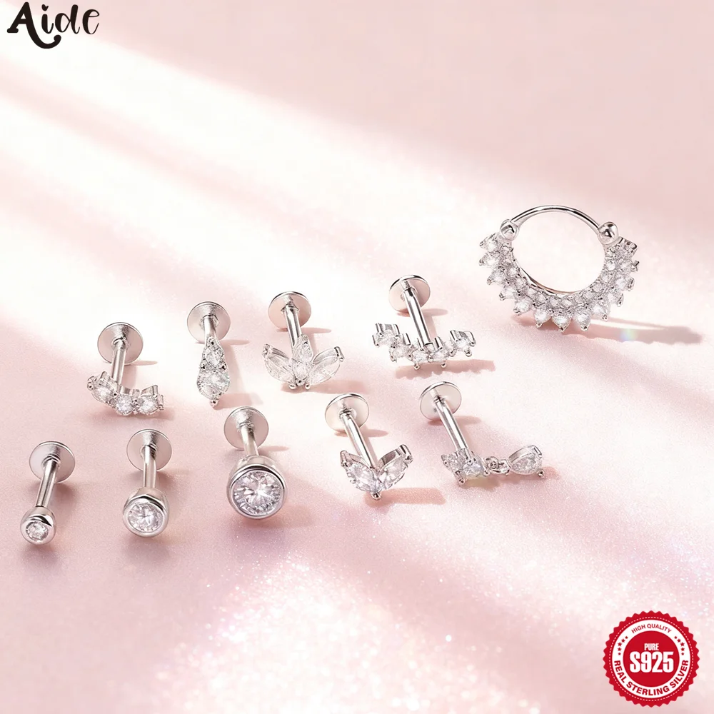 

Aide Daily Wear Moissanite Earrings For Women Diamond 925 Sterling Silver Birthday Gift Screw Back Studs Graduation Gift For Her