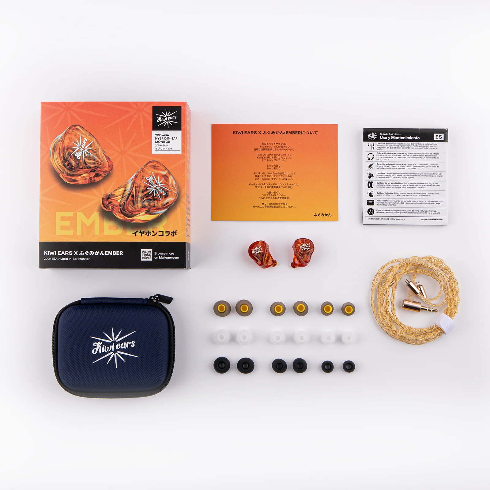 Vorbestellung: Linsoul Kiwi Ears × ふぐみかん: EMBER 2DD + 4BA, limitierte Hybrid-In-Ear-Monitore, HiFi-Kopfhörer, kabelgebundene Ohrhörer. – Detail 4