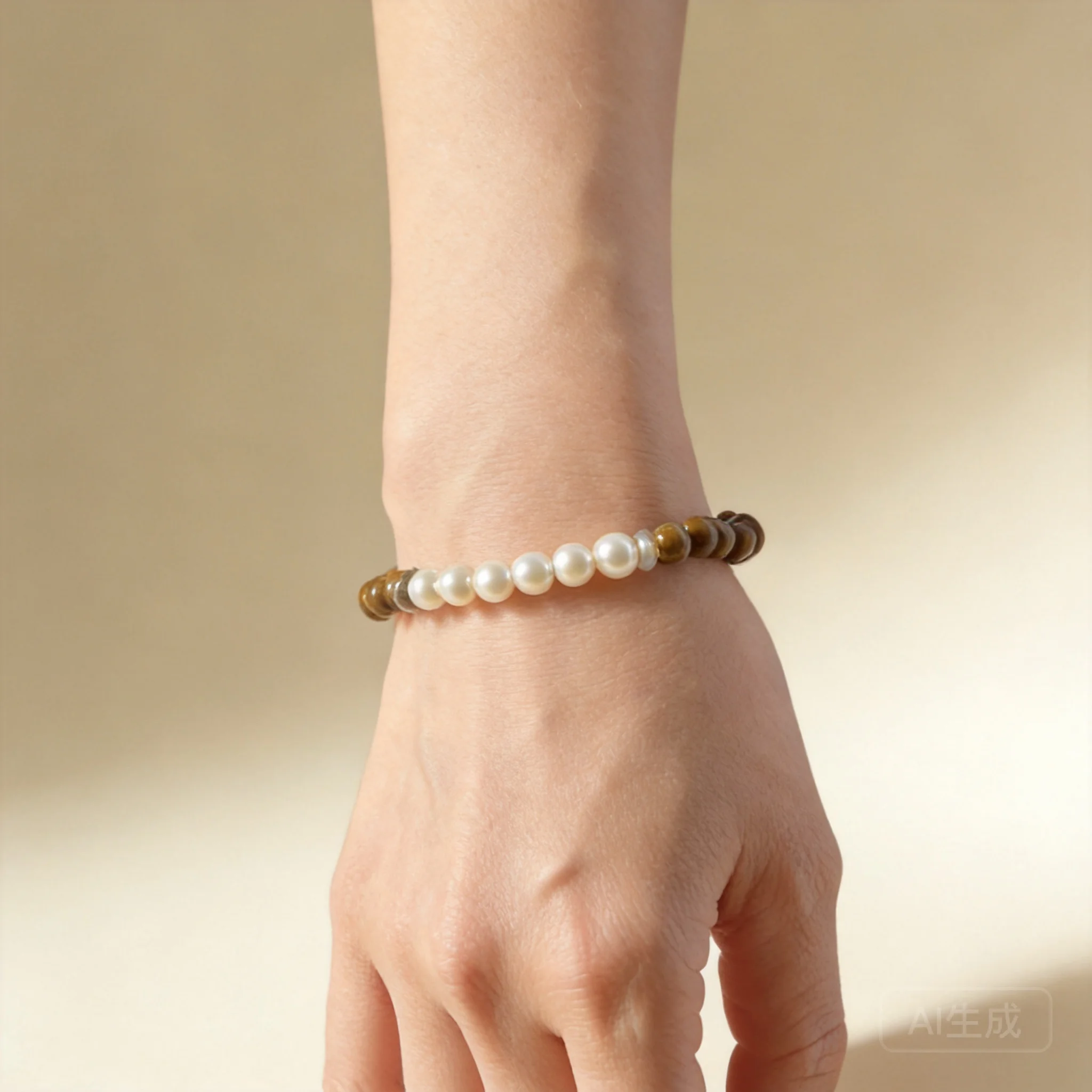 chinese-style-lucky-blessing-green-sandalwood-bracelet-natural-freshwater-white-pearl-bangle-elegant-minimalist-fortune-women