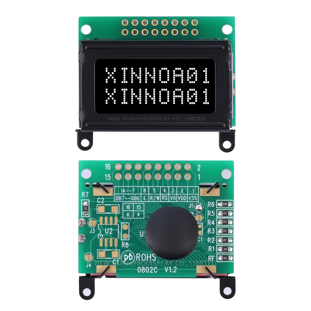 DFSTN black film White 0802C Character LCD Screen 16 PIN Controller ST7066U Development Of Ultra Small Module Support Solution