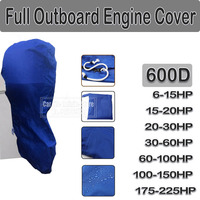 600D 6-225HP Boat Full Outboard Engine Cover Protection Blue For 6-225HP Motor Waterproof Sunshade Dust-proof