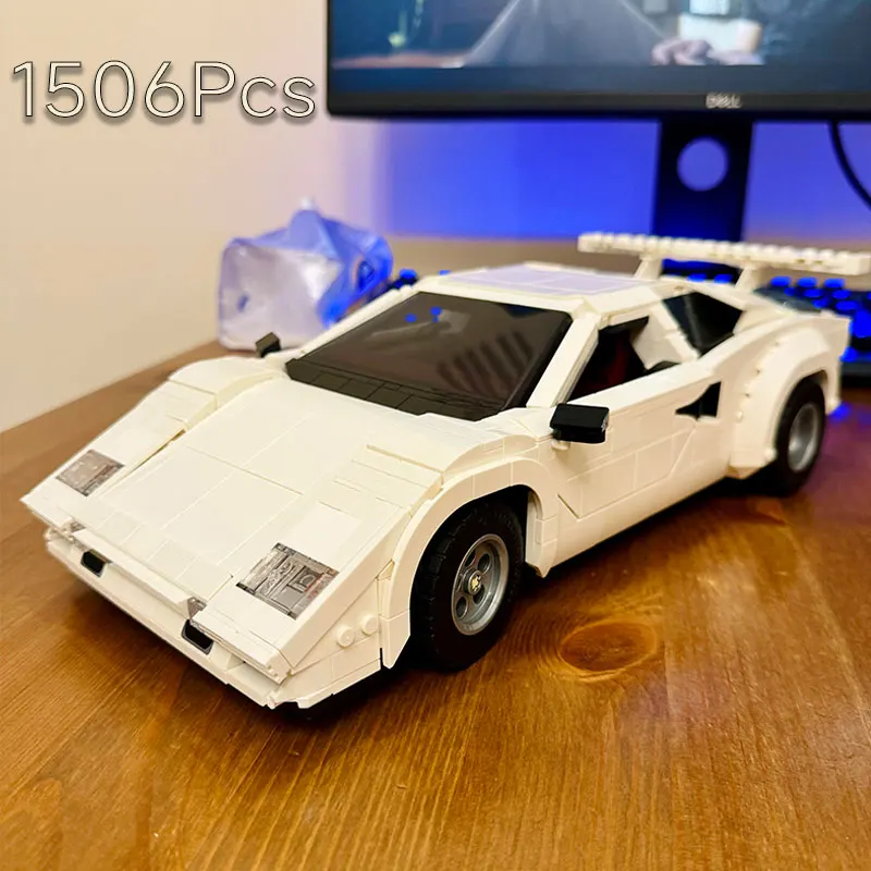 

New 2025 Countach 5000 QV Building Blocks 1506Pcs Super Racing Car Model Classic Collection Bricks Cars Toys For Kids Gift