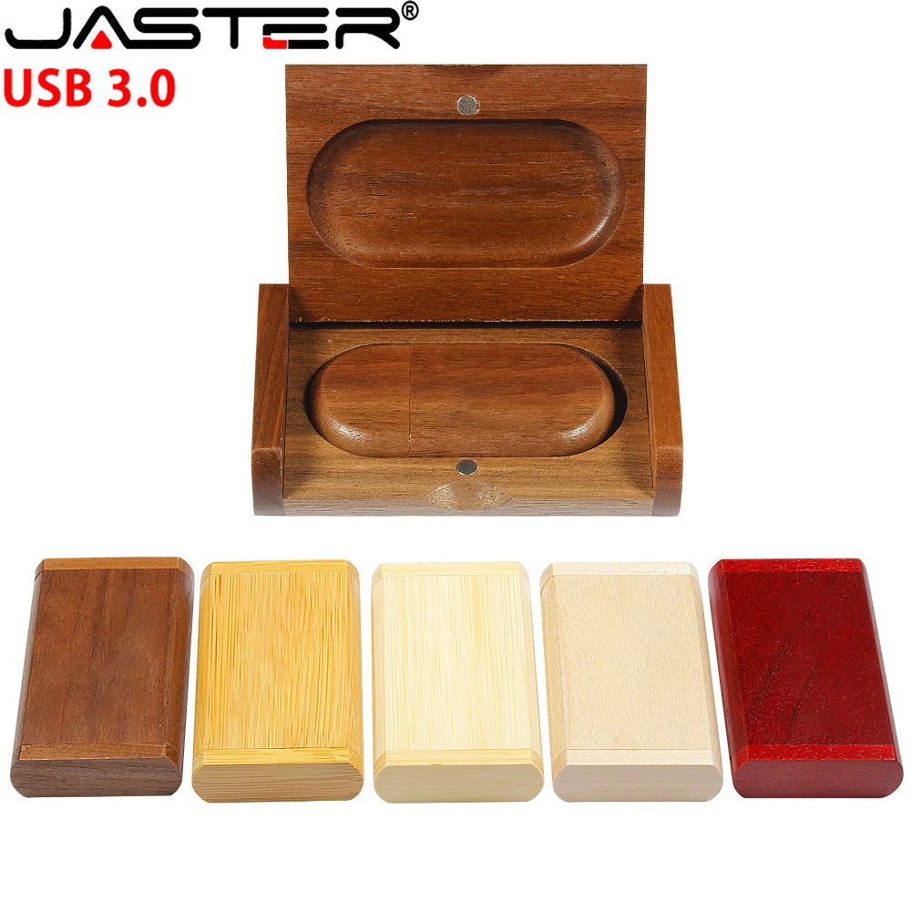 Holz + Box Hochgeschwindigkeits-USB 3.0-Flash-Laufwerk 128 GB Memory Stick Kreatives