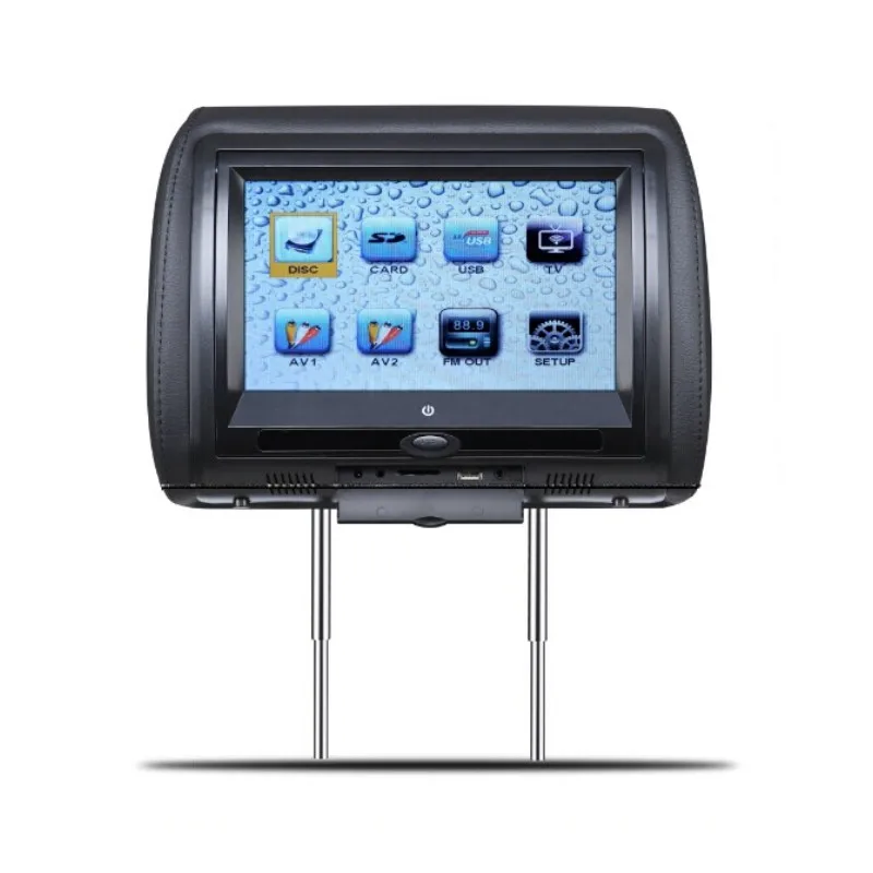 9  inch screen car headrest monitor with 2 video input car dvd player support language  audio player