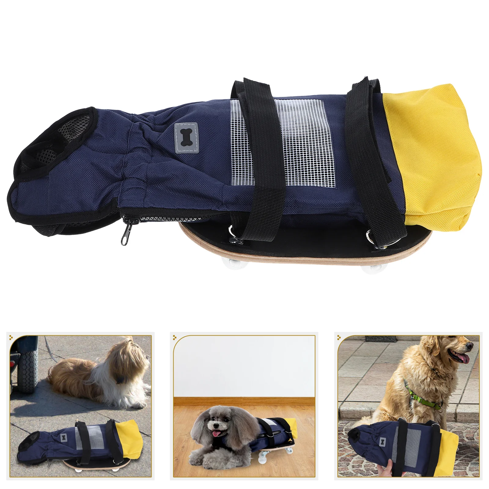 

Dog Drag Bag Pulley Scooter Pet Fence Storage Doggy Wheelchair for Back Legs Carrier Front