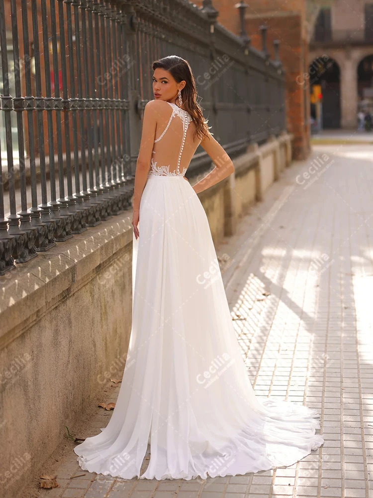 Vintage Wedding Dress Halter: My Real Experience Wearing This Elegant  A-Line Chiffon Gown on Our Big Day