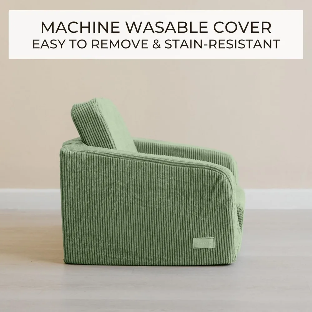 Foldable Toddler Chair and Couch - Safe Kids Sofa for Girls and Boys, Portable Convertible Seating for Playroom Fun