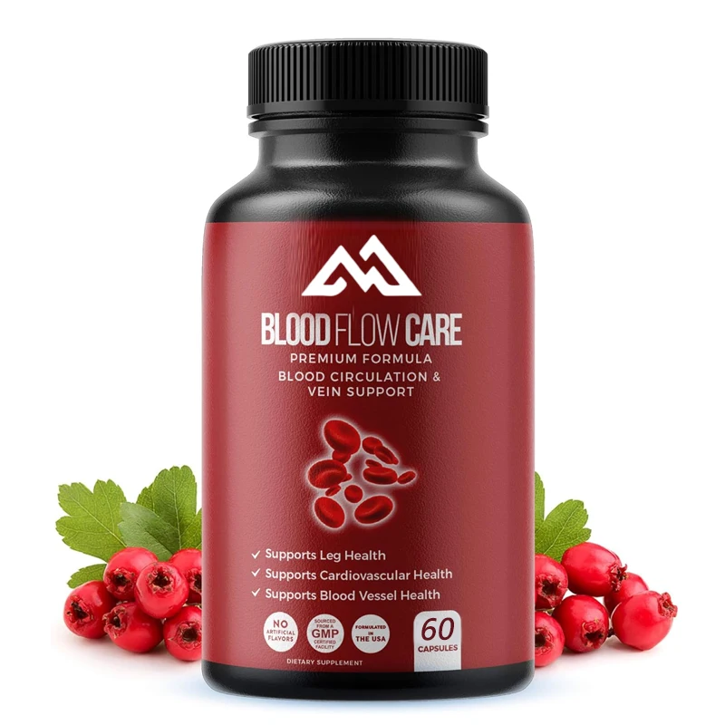 Blood circulation supplement, 60 capsules, supporting leg veins, heart, blood vessels, and cardiovascular health