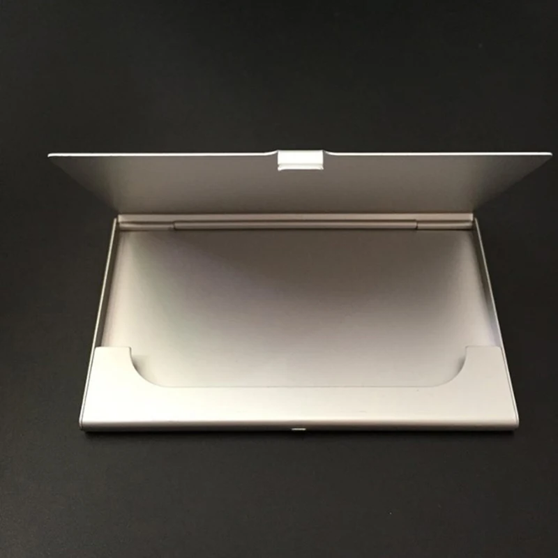 الفولاذ المقاوم للصدأ الأعمال ID حافظة بطاقات الائتمان ، حامل صندوق صغير معدني ، صناديق التخزين ، جيب 9.3x5.7x0.7 سنتيمتر ، اكسسوارات مكتب التموين