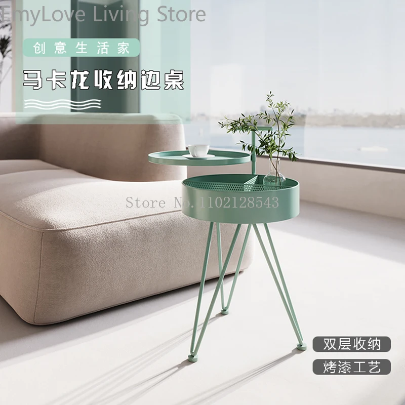 Macaron Green Sofa Side Table Creative Removable Coffee Table Bedroom Bedside Tables End Table Balcony Table Home Furniture