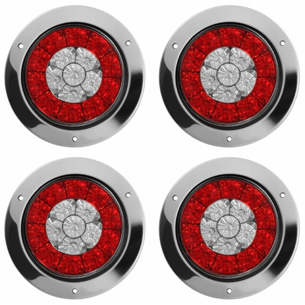 

2 Pair LED Round Tail Lights Fit for cars, trucks, trailers, semi-trailers, boats, flatbeds, buses, trucks, vans, RVs, etc.