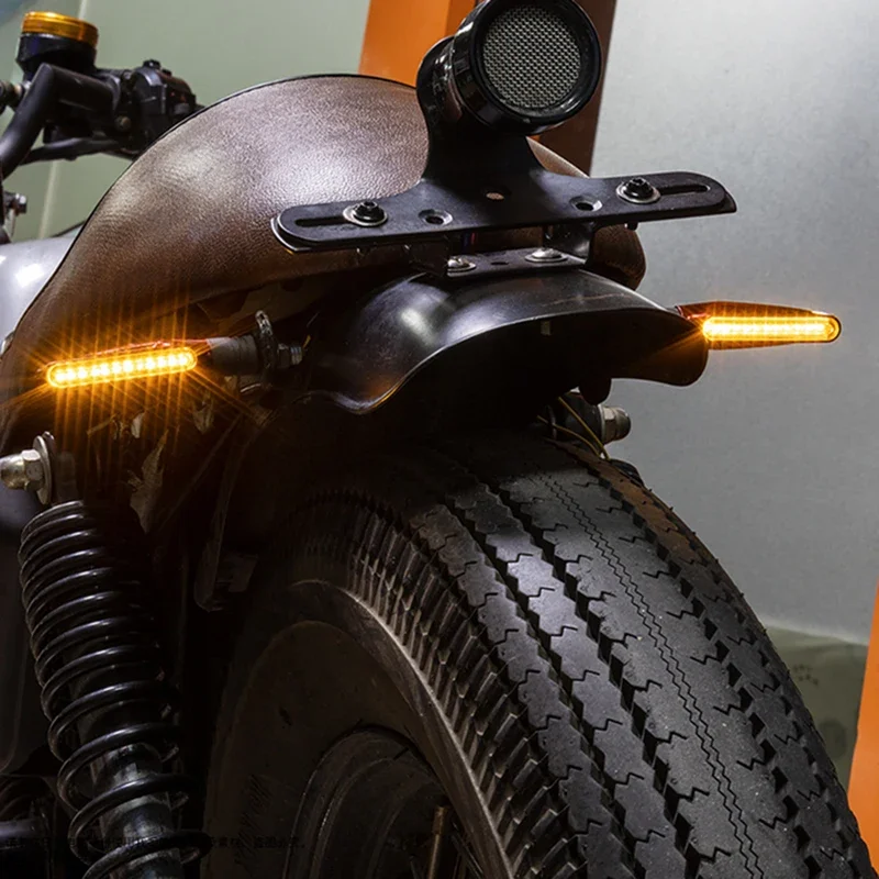 Motorcycle LED Turn Signals Light Amber Flasher Flowing Water Built Relay 12LED 10MM Turn Signal Lamp Motorcycle Flashing Lights