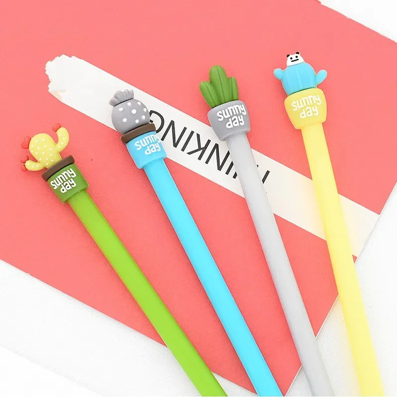 

36 шт./лот, милые гелевые ручки с кактусом, зеленая ручка для горшечных растений, 0,5 мм, черные чернила, канцелярские принадлежности, офисные украшения, школьные принадлежности