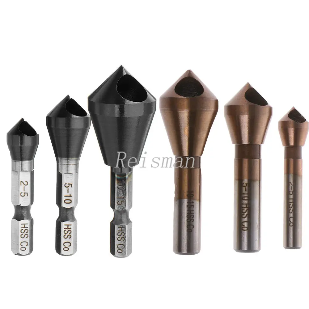 2-5 5-10 10-15 Drillforce Tools Countersink  HSSCO M35 Cobalt Deburring 90 Degree Chamfer Chamfering Hole Type Cutter Drill Bits