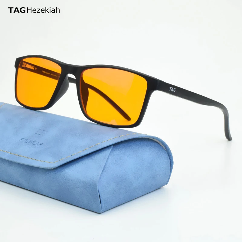 TAG Hezekia Glasses TR90 Mobile Phone Computer Block Blue Light for Men Orange computer lens Yellow Drive Blue Light Glasses 502