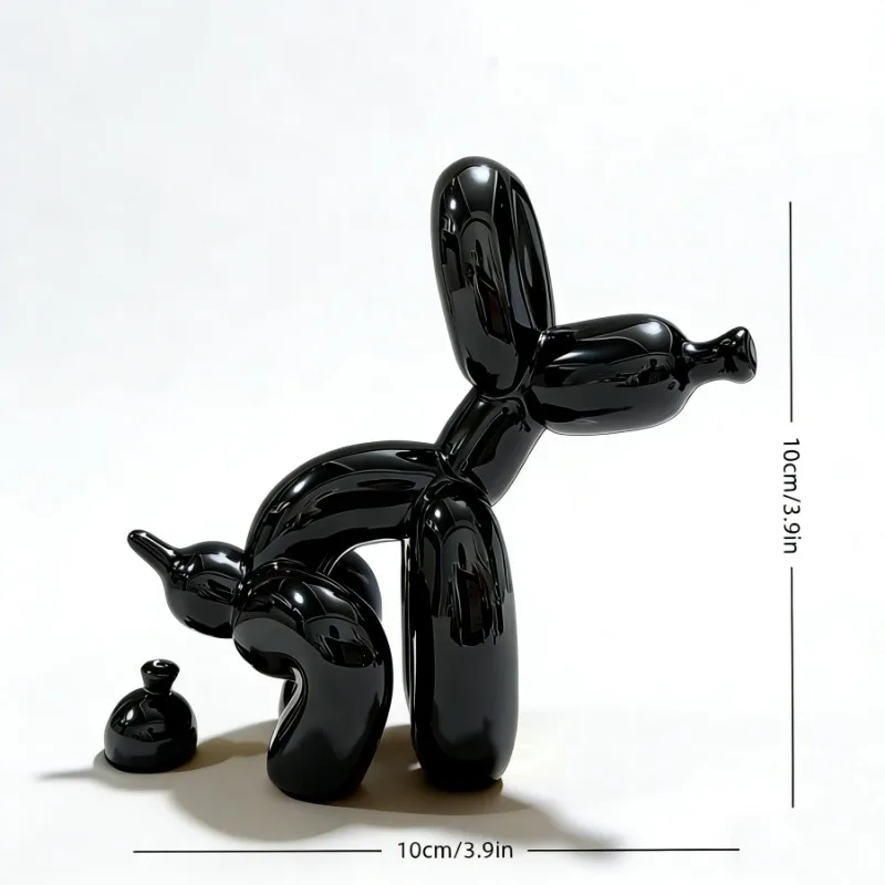 Creative Modern Poop Balloon Dog Sculpture Resin Animal Statue Home Decoration Living Room Decoration Ornaments