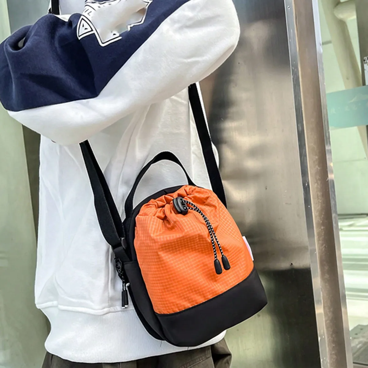 Fashionable Couple Drawstring Bag Casual Men\'s/Women\'s Diagonal Shoulder Bag Fitness Outdoor Hiking Crossbody Bag Lovers Gift