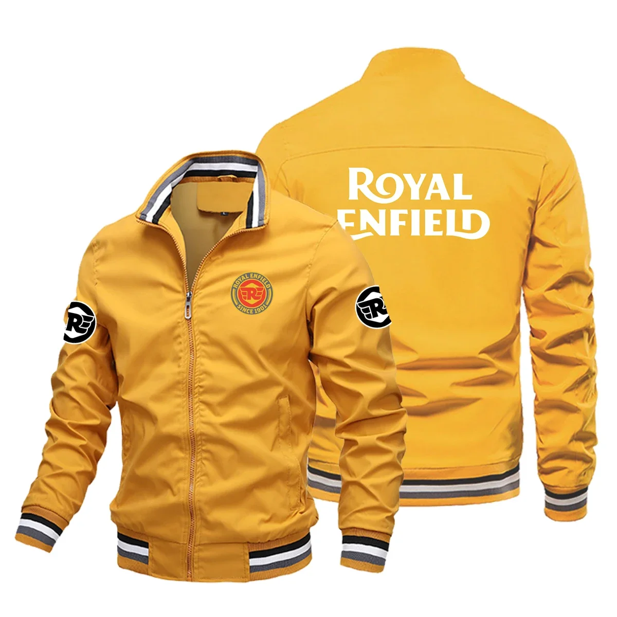 Neue Retro-Style Royal Enfield Motorradjacke Rennjacke Windbreaker Outdoor-Sport Fahrradjacke Herrenbekleidung Oberteile – Detail 6