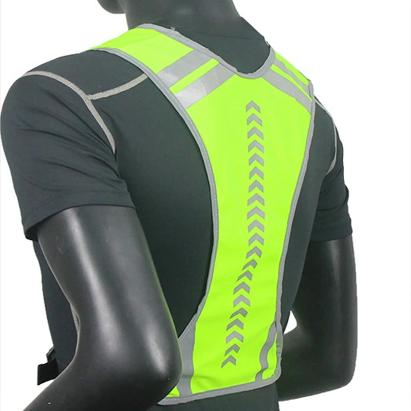 Reflective Vest and Handband Night High Visibility Reflective Warning Strap for Outdoor Motorcycle Sports Safety Work Security