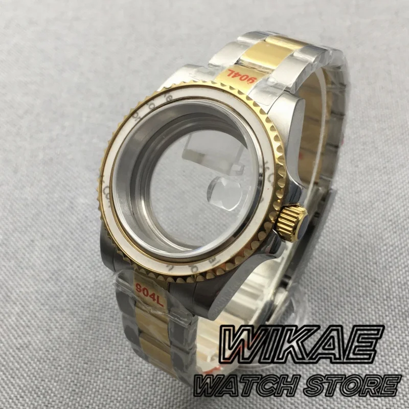 

Two Tone Silver Gold Rose Black 40mm Diver Watch Case for SUB GMT Watch NH34 NH35 NH36 NH73 NH38 NH39 NH70 NH72 904L Bracelet