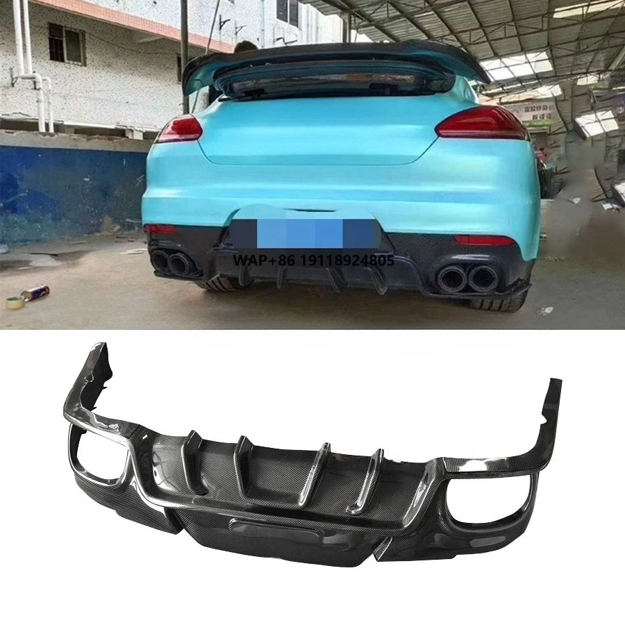

Carbon Fiber Rear Diffuser for Panamera 970 970.2 2014-2017 Rear Bumper Lip Diffuser Spoiler Body Kit
