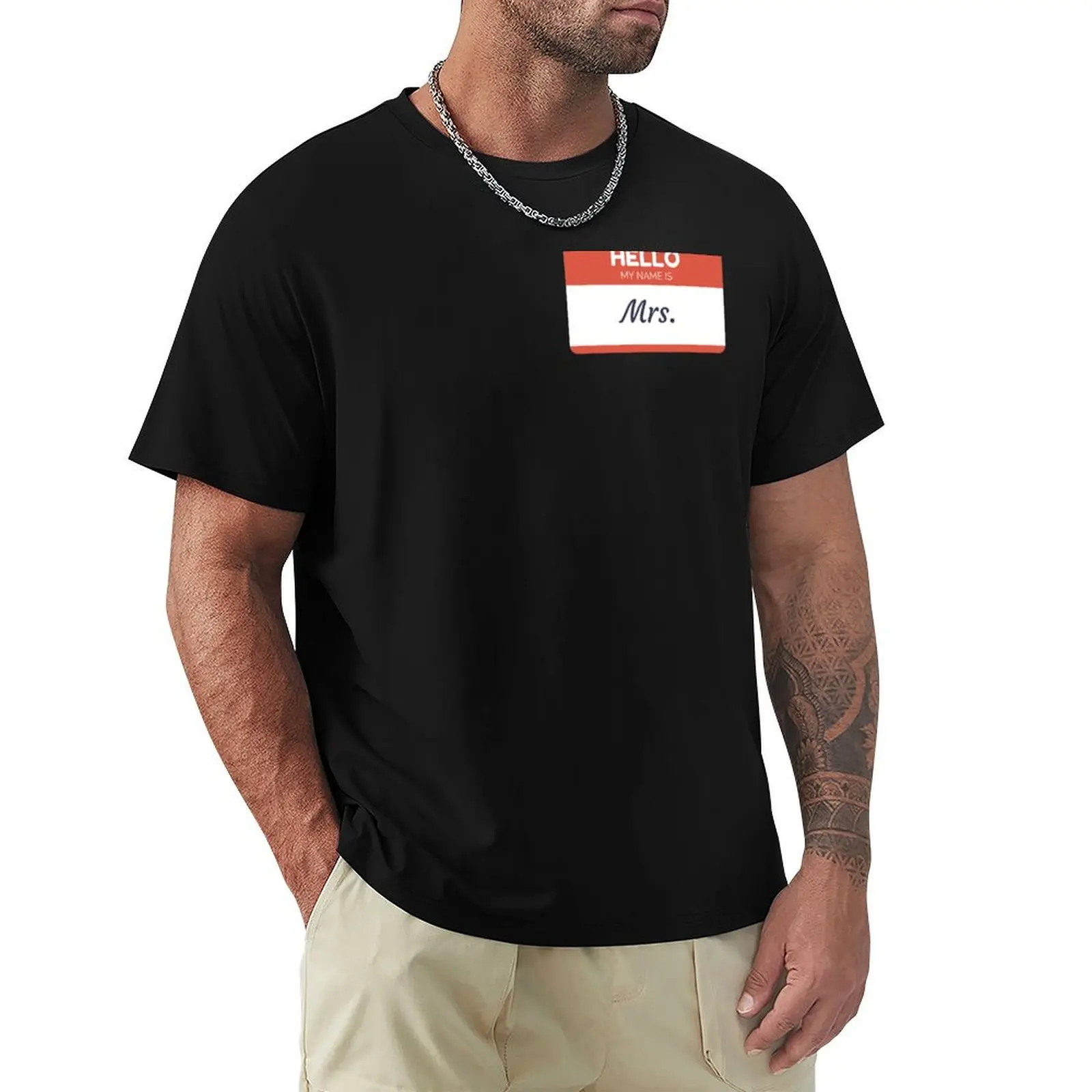 Etiqueta con nombre de la señora - Camiseta de algodón suave y duradera con la frase 'Hola, mi nombre es'