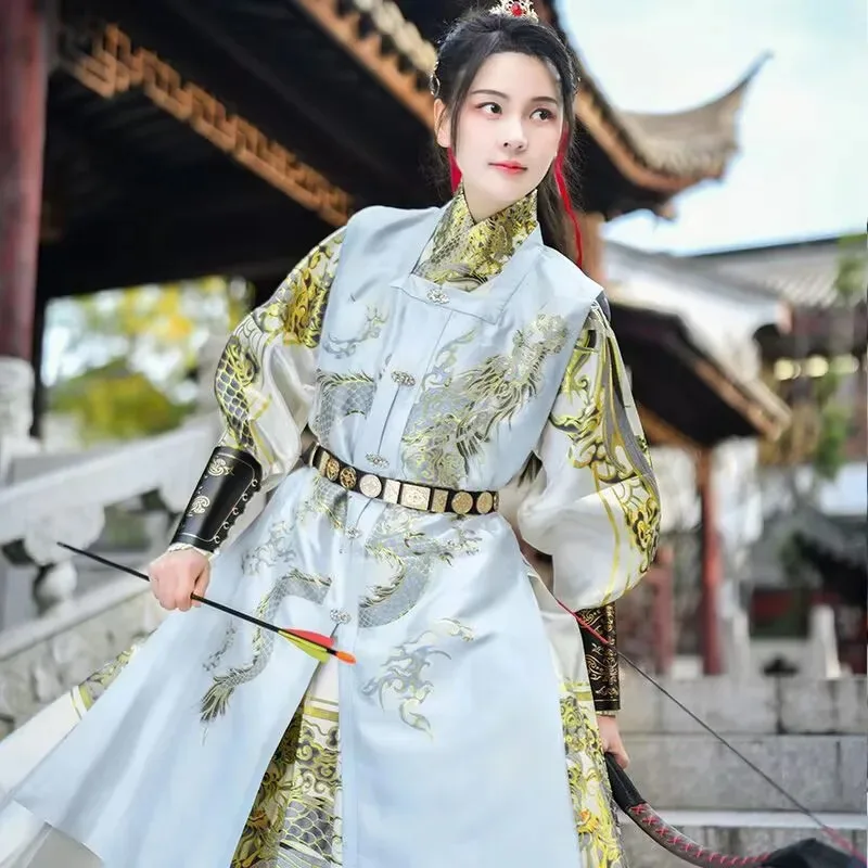 

Hanfu Armor Men&Women Ancient Chinese Armour Gown Couples Archer Cosplay Costume Black Beige Hanfu Sets For Men&Women Plus Size