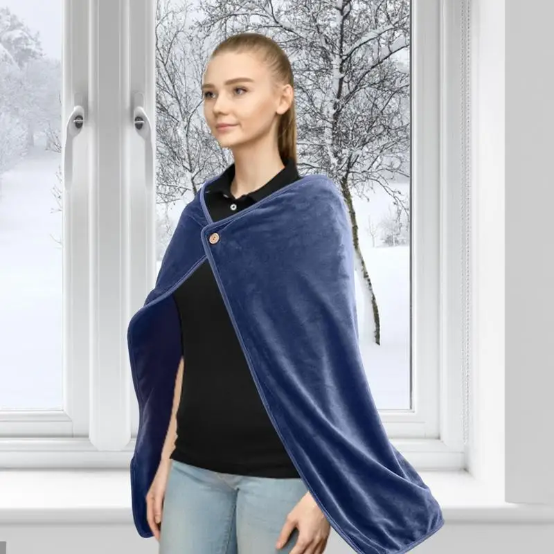 Heated Shawl USB Heated Shawl Heated Blanket Winter Electric Throw Blanket Soft Thicker Heating Blanket Throw With Buckle Heat