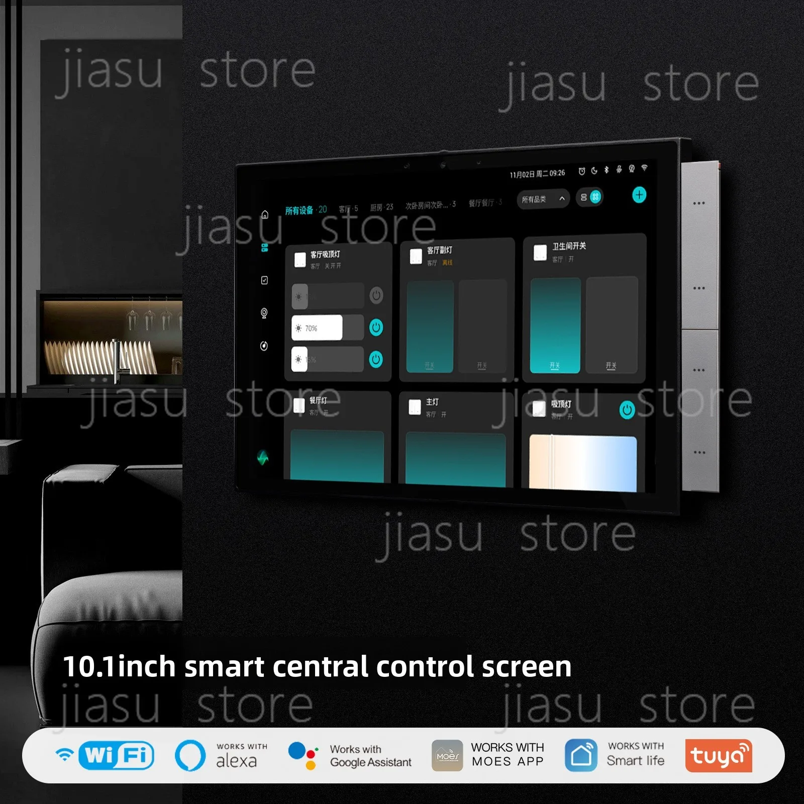 10 Inch Smart Home Control Panel, WiFi Touch Screen Built‑in Zigbee Gateway, APP Remote Control for Home Automation