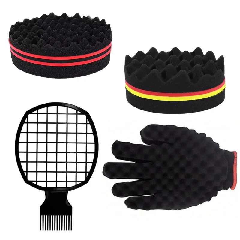 2pcs Afro Twist Hair Comb Sponge for Men and Women's Curly Hair Sponge Brush for Hairdressers and Personal Curly Hair Styling