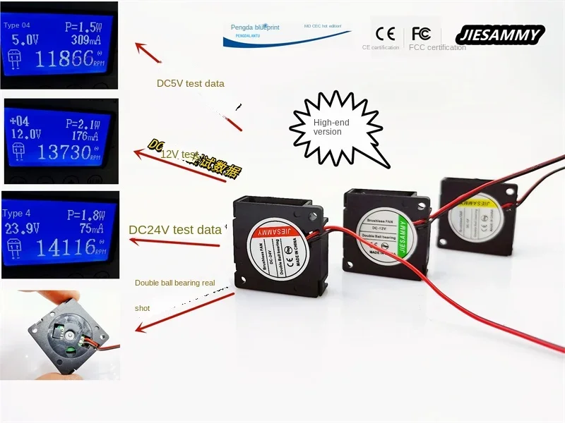 

JIESAMMY высокоскоростной турбодувочный 3010 с двойным шарикоподшипником 24 В 12 В 5 В мини 3 см вентилятор 30*30*10 мм