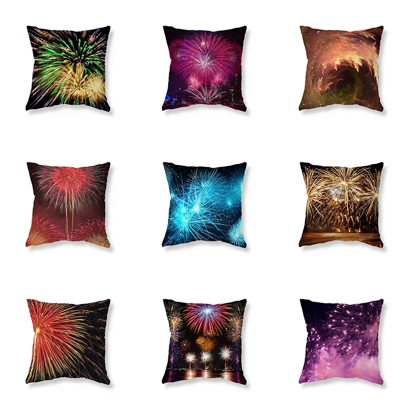 

Beautiful Fireworks Throw Pillow Cover Party Decor Sofa Car Room Bedside Chair Cushion Home