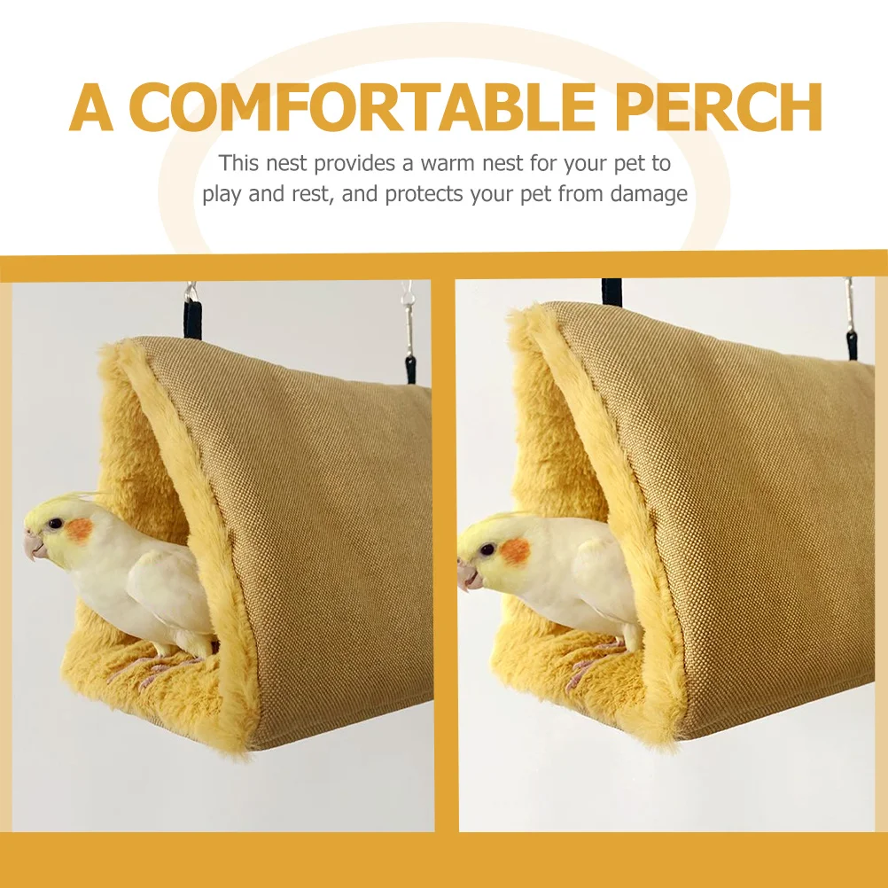 

Hanging Parrot Hammock Comfortable Warm Bird Nest Wear-Resistant Sleeping Bed for Cage Stairs Window Pet Decor