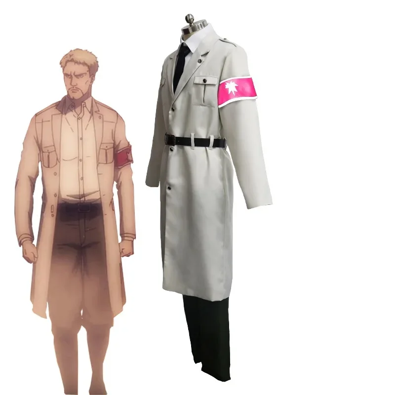kmn2 Reiner Braun Anime Titan Costume Wig Cosplay Marley Officer Uniform Halloween Clothes p;,l2
