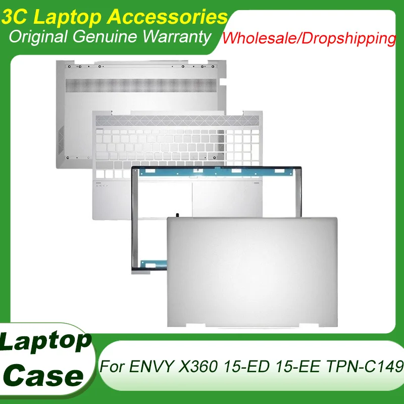 For HP ENVY X360 15-ED 15-EE TPN-C149 LCD Back Cover Front Bezel Frame Upper Palmrest Top Case Bottom Shell Silver L93203-001