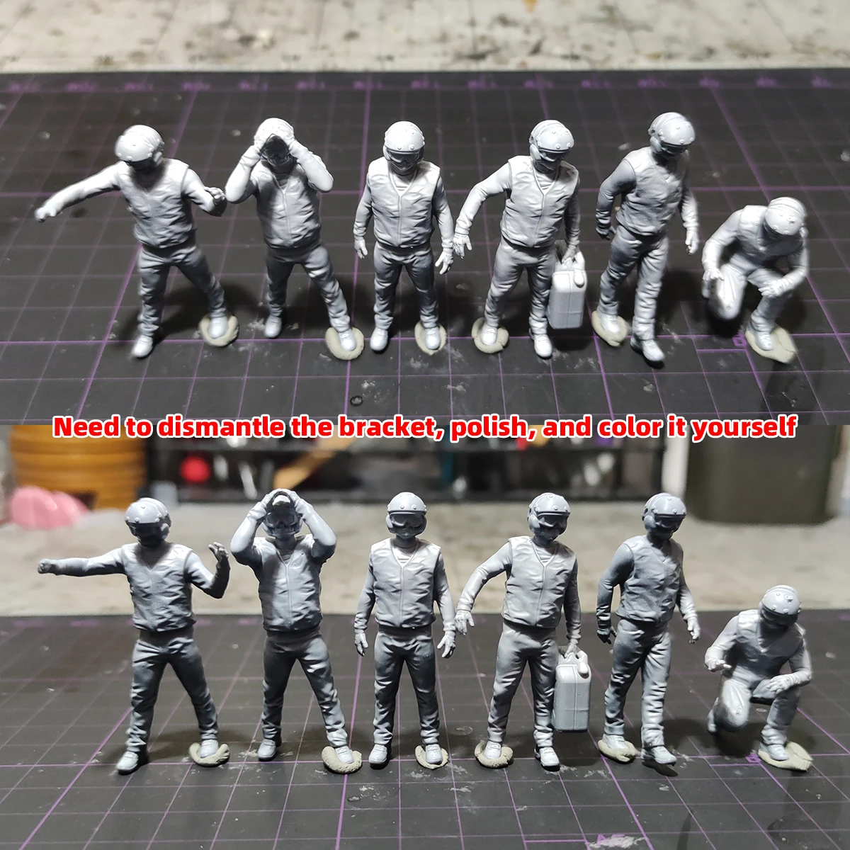 1/35 1/48 1/60 1/72 1/100 1/144 Modellbausatz 3D Harz Miniatur Soldatenfiguren Diorama Unbemalte Bodenbesatzung DIY für Gundam – Detail 7