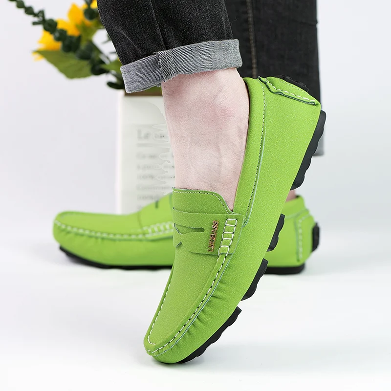 Men's Sleek Metal-Buckle Driving Loafers, Men's Daily Casual Slip-On Footwear, Men's Reinforced Abrasion-Resistant Footwear