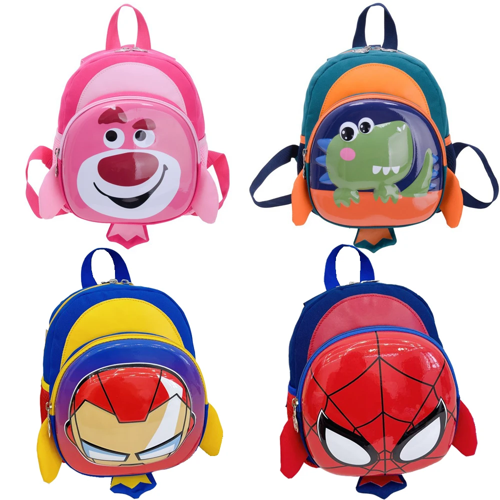 

NEW Cute Cartoon 3D Stereoscopic Hard Shell Package Kindergarten Children's Leisure Backpack Iron Man Spider-Man Lotso Kid's Bag