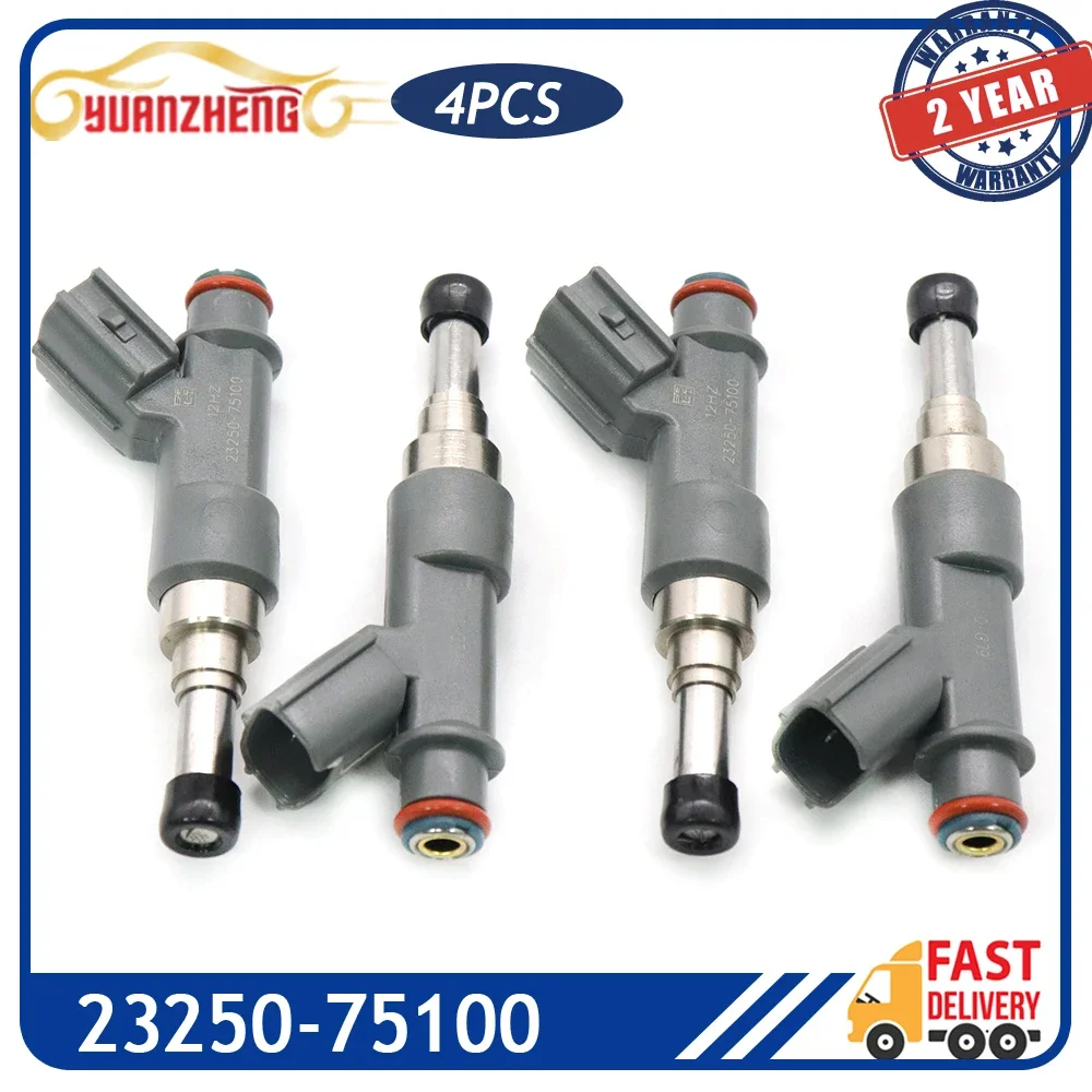 4PCS Car Fuel Injector Nozzle 23250-75100 Fit For Toyota 4Runner 2010-2012 Tacoma 2005-2014 2.7L Prado TRJ120 Hilux 23250-79155