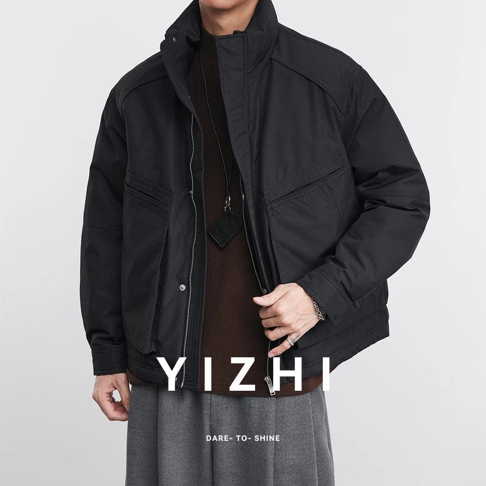 Fashion Men's 90 White Duck Down Down Jacket 2025 Winter New Stand Collar Outdoor Windproof Cold Resistant Thickened Warm Jacket