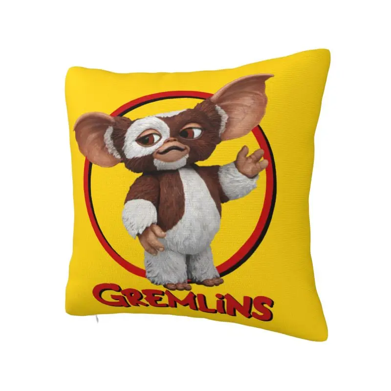 Funny Gremlins Cushion Cover 45x45 Decoration Printing Gizmo 80 Movie Mogwai Monster Retro Sci Fi Throw Pillow for Sofa Two Side