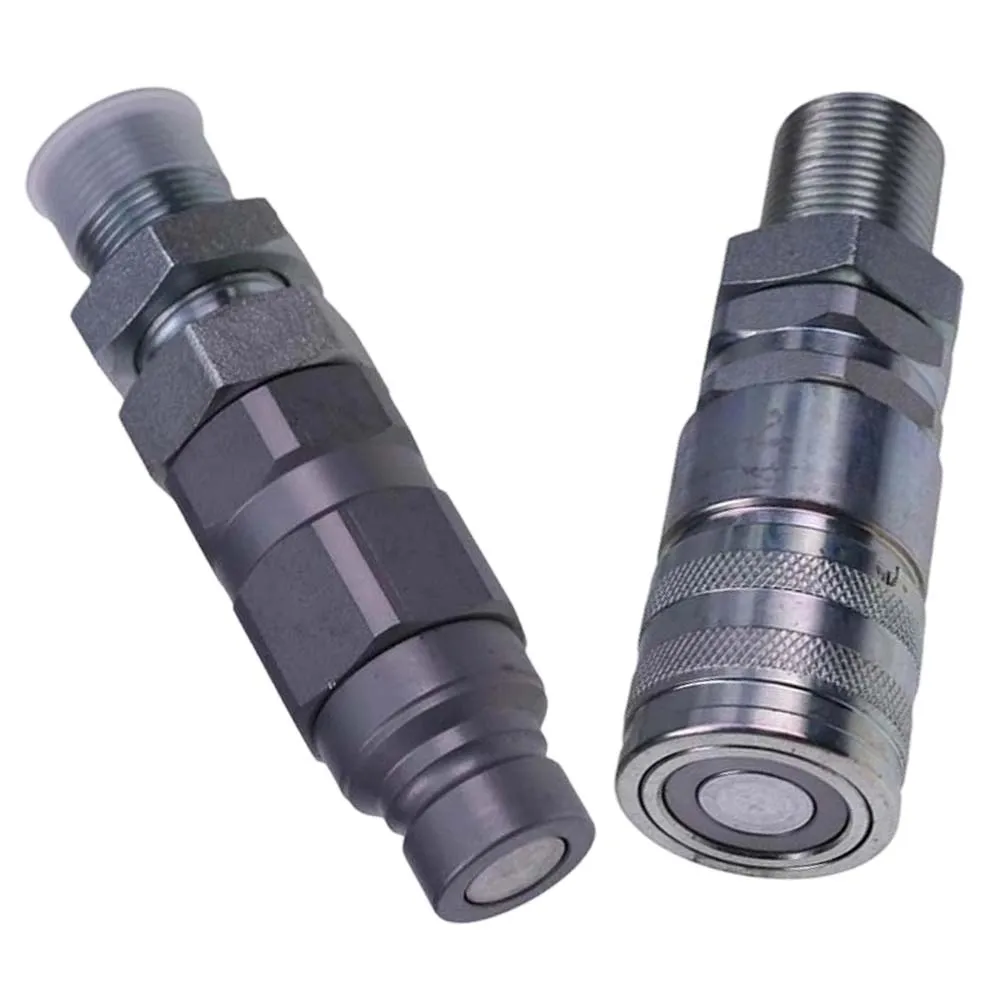Hydraulic Flat Face Quick Connect Coupling Kit 1938334 Male 1938335 Female for CAT Loaders Skid Steers Tractors